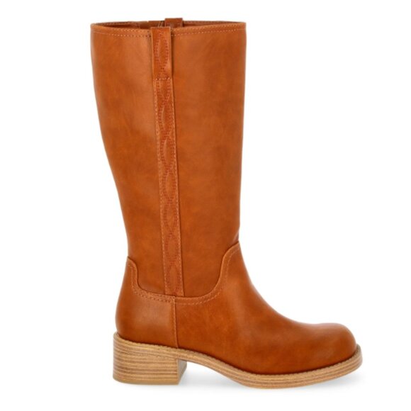 No Boundaries Women's Tall Riding Boot Chestnut, Size 7.5 Wide Width - Picture 2 of 5